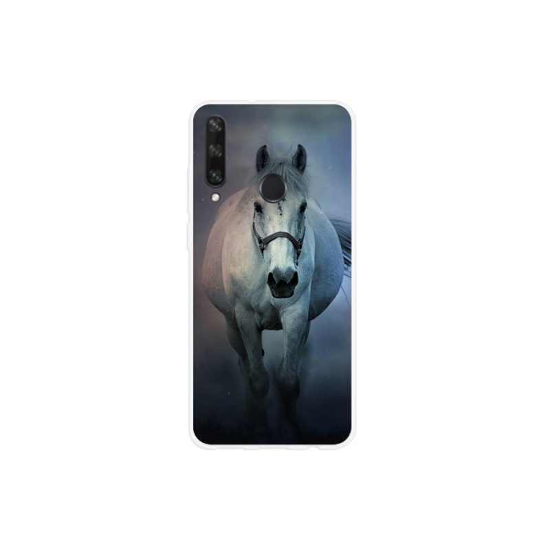 Gelový obal mmCase na mobil Huawei Y6p - běžící bílý kůň