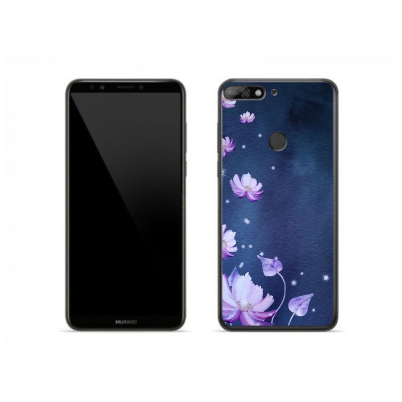 Gelový obal mmCase na mobil Huawei Y7 (2018) - padající květy