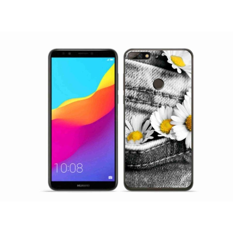Gelový obal mmCase na mobil Huawei Y7 Prime (2018) - kopretiny