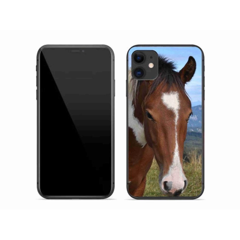 Gelový obal mmCase na mobil iPhone 11 - hnědý kůň