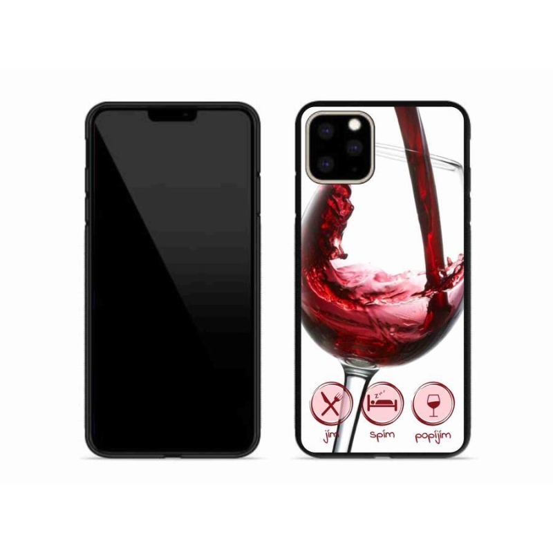 Gelový obal mmCase na mobil iPhone 11 Pro Max - sklenička vína červené