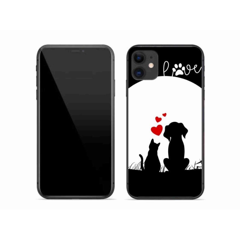Gelový obal mmCase na mobil iPhone 11 - zvířecí láska
