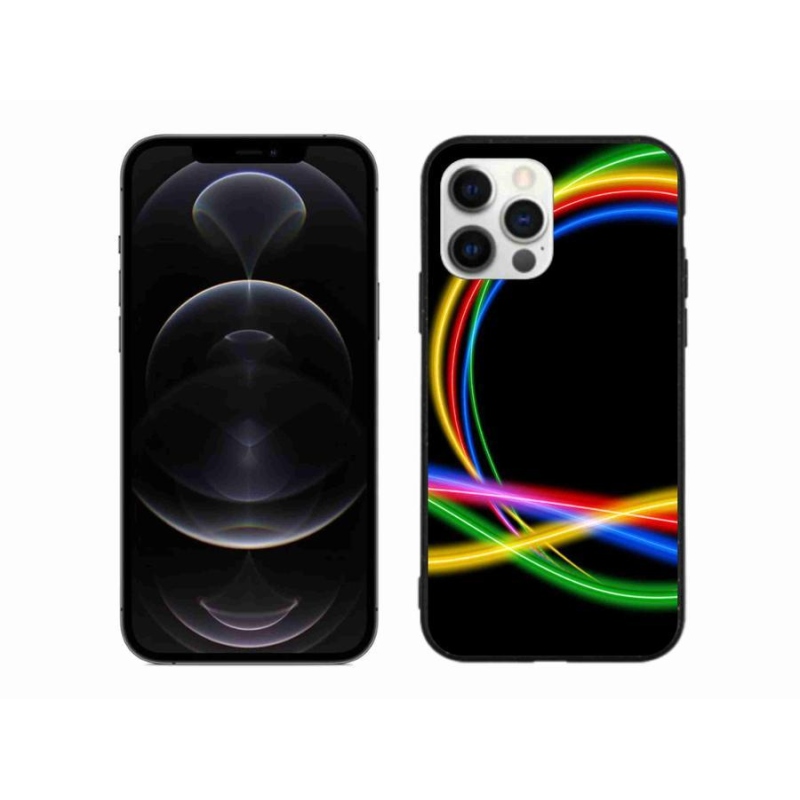 Gelový obal mmCase na mobil iPhone 12 Pro Max - neonové kruhy