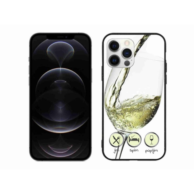 Gelový obal mmCase na mobil iPhone 12 Pro Max - sklenička vína bílé