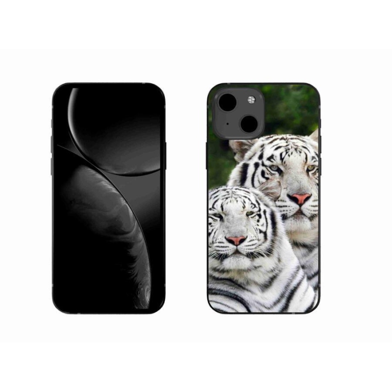 Gelový obal mmCase na mobil iPhone 13 6.1 - bílí tygři