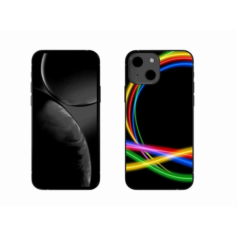 Gelový obal mmCase na mobil iPhone 13 6.1 - neonové kruhy