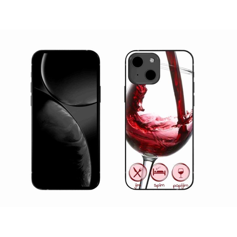 Gelový obal mmCase na mobil iPhone 13 6.1 - sklenička vína červené