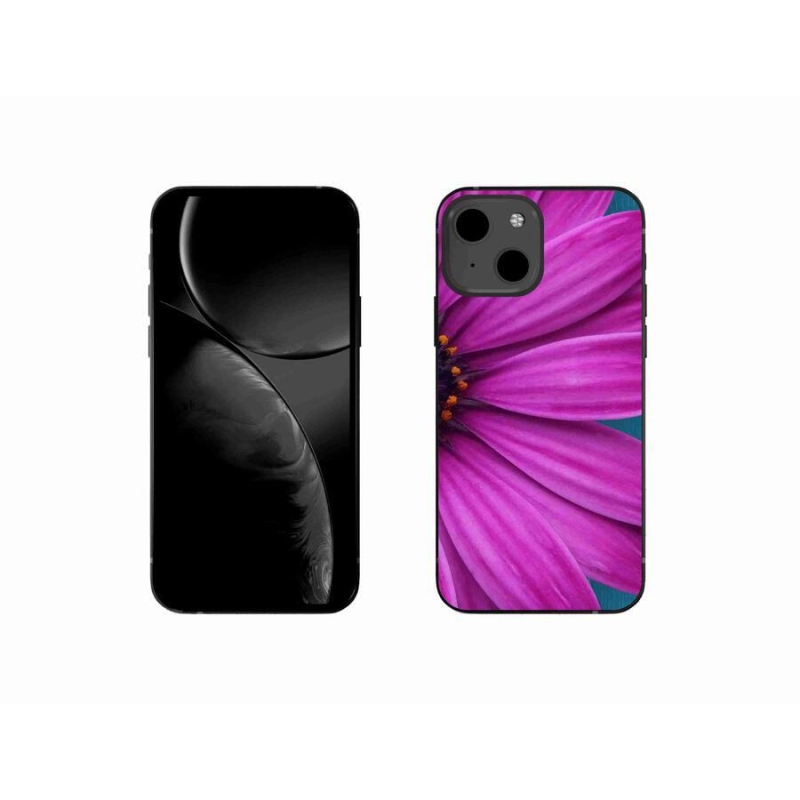 Gelový obal mmCase na mobil iPhone 13 mini 5.4 - fialová kopretina