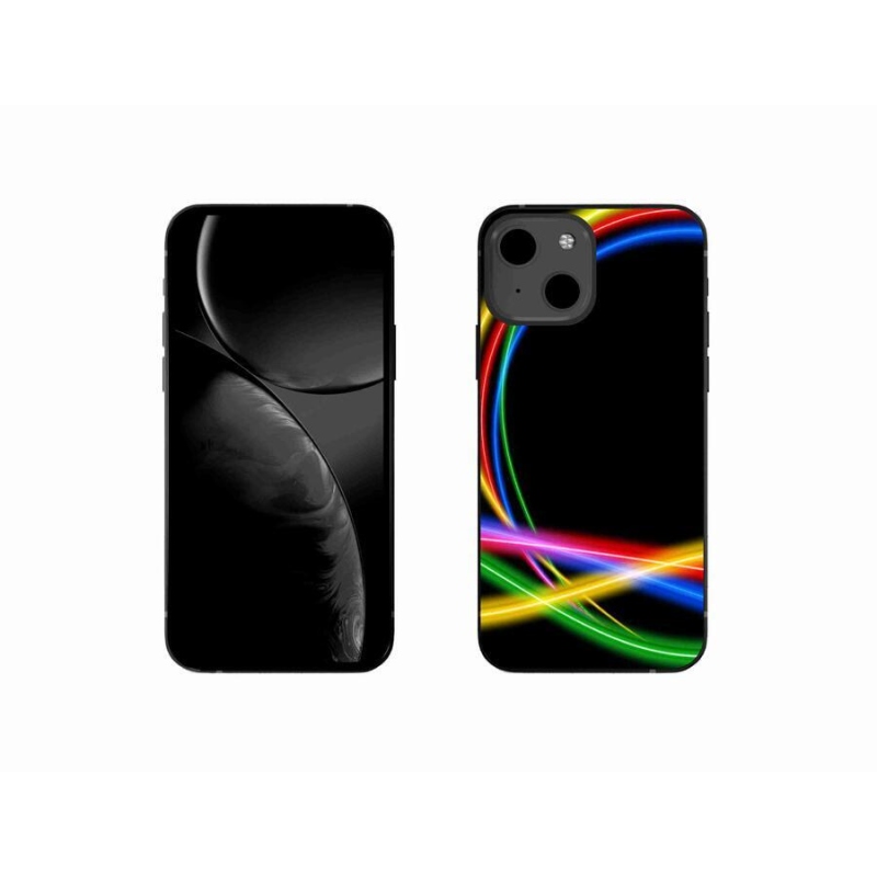 Gelový obal mmCase na mobil iPhone 13 mini 5.4 - neonové kruhy