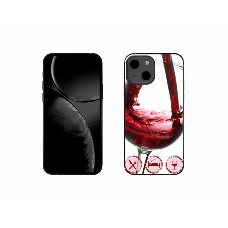 Gelový obal mmCase na mobil iPhone 13 mini 5.4 - sklenička vína červené