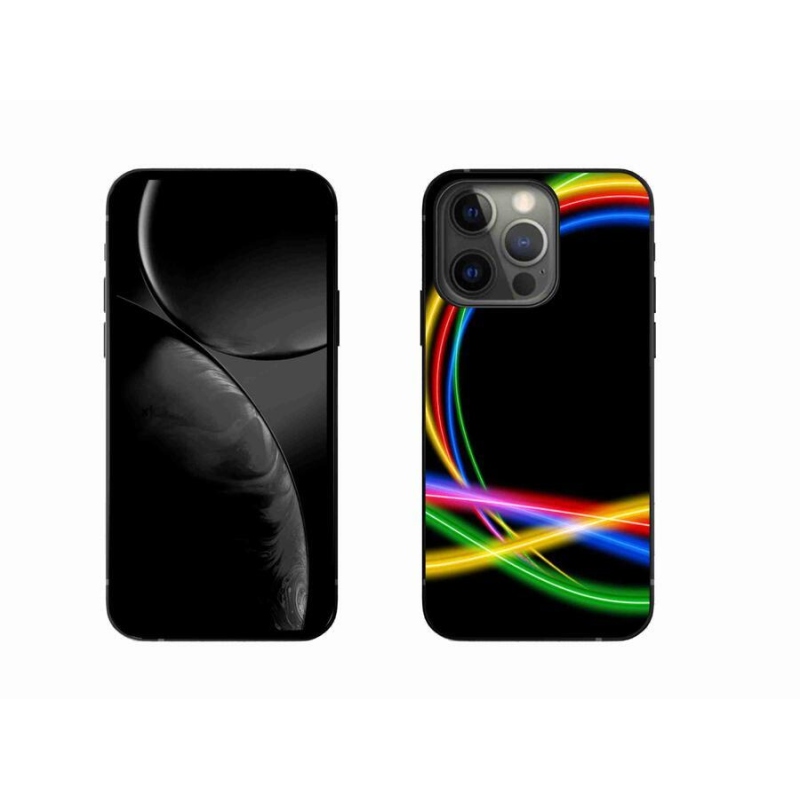 Gelový obal mmCase na mobil iPhone 13 Pro 6.1 - neonové kruhy