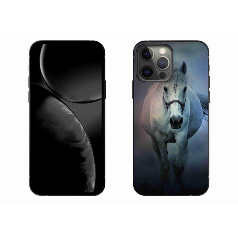 Gelový obal mmCase na mobil iPhone 13 Pro Max 6.7 - běžící bílý kůň
