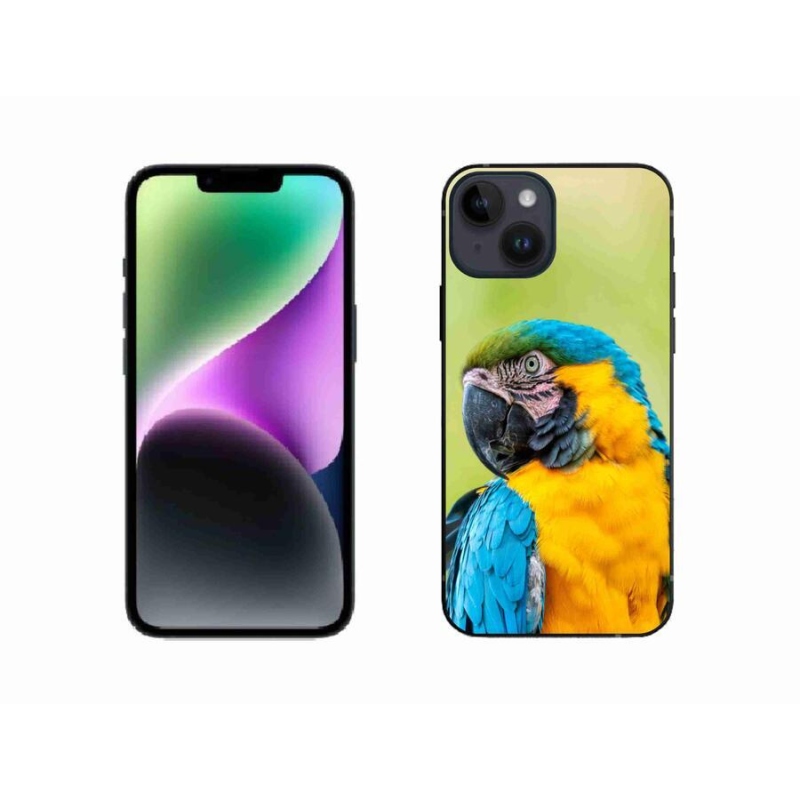 Gelový obal mmCase na mobil iPhone 14 - papoušek ara 2