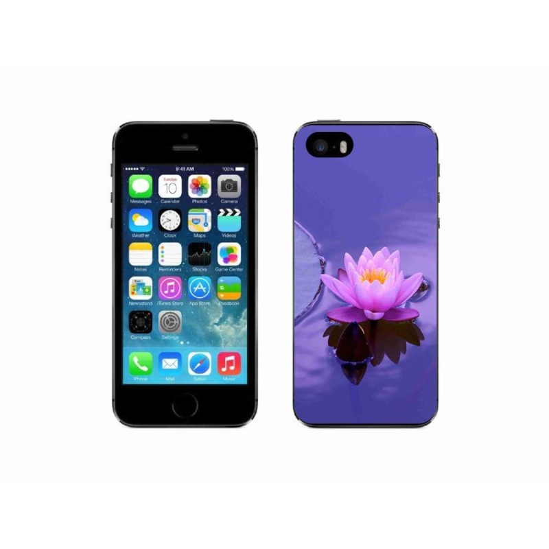 Gelový obal mmCase na mobil iPhone 5/5s - květ na hladině