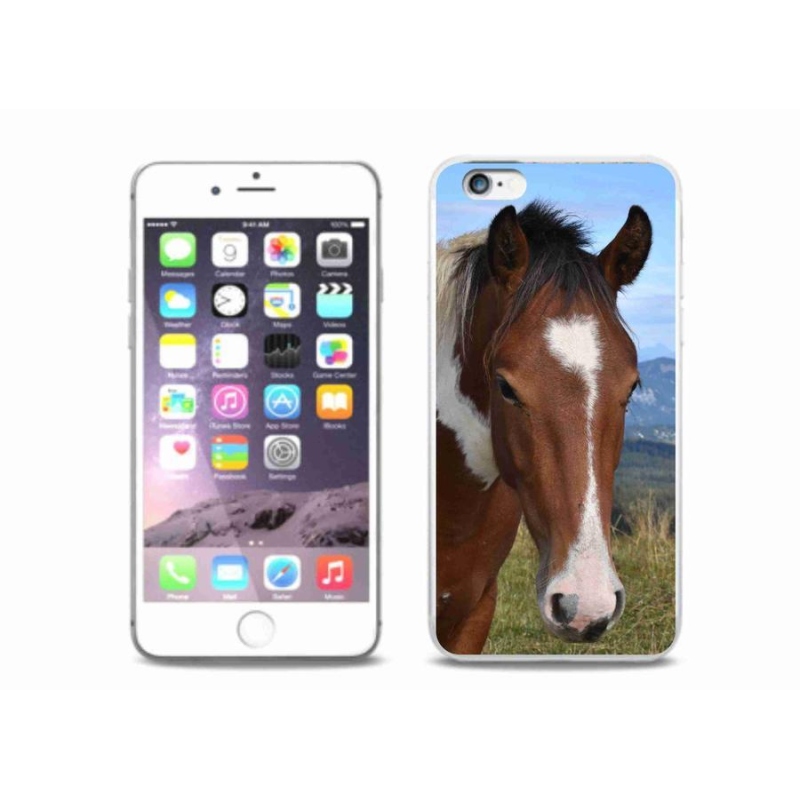 Gelový obal mmCase na mobil iPhone 6/6S Plus - hnědý kůň