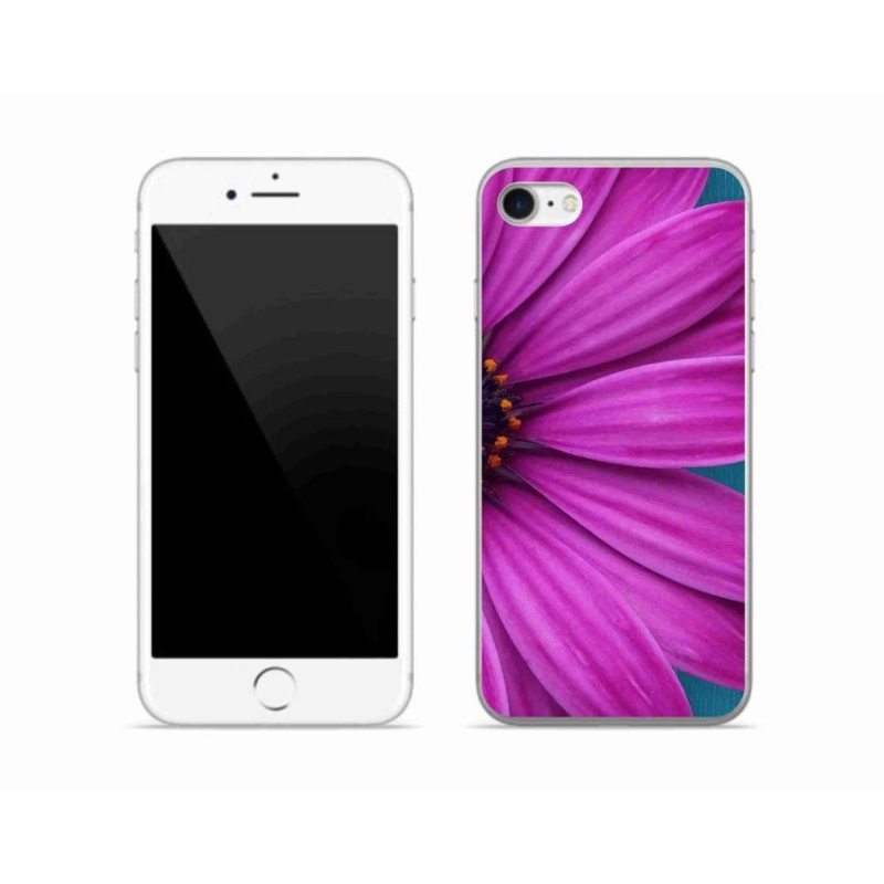 Gelový obal mmCase na mobil iPhone SE (2020) - fialová kopretina