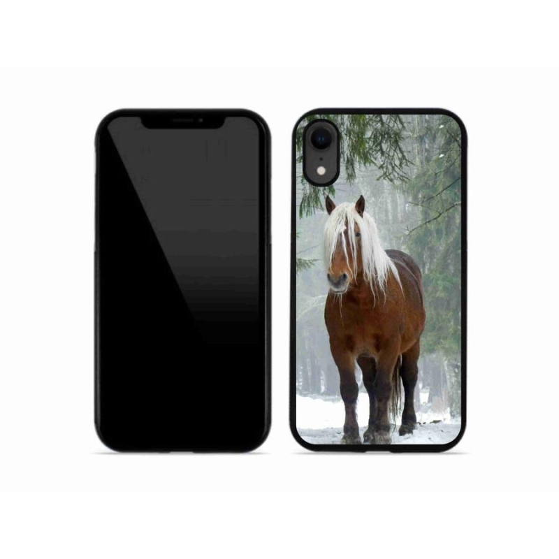Gelový obal mmCase na mobil iPhone XR - kůň v lese