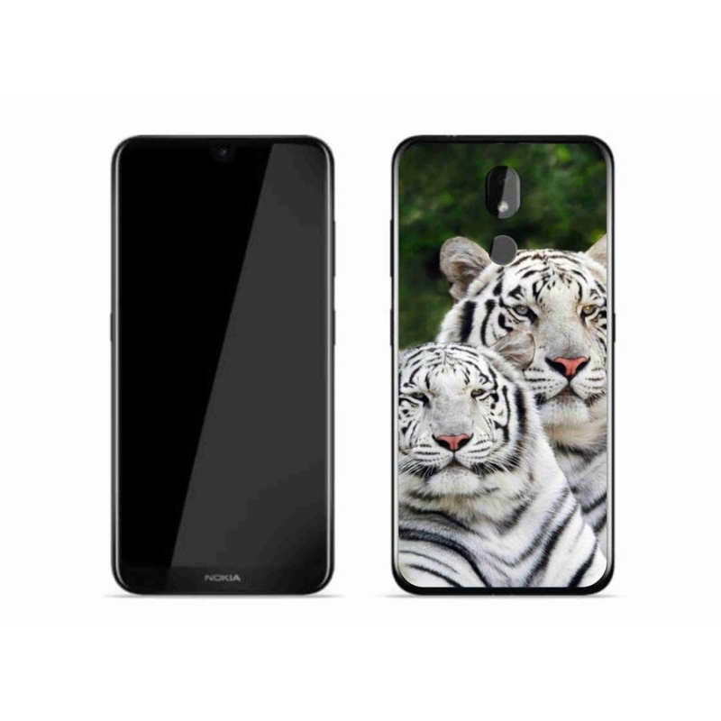 Gelový obal mmCase na mobil Nokia 3.2 - bílí tygři