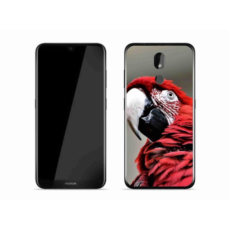 Gelový obal mmCase na mobil Nokia 3.2 - papoušek ara červený