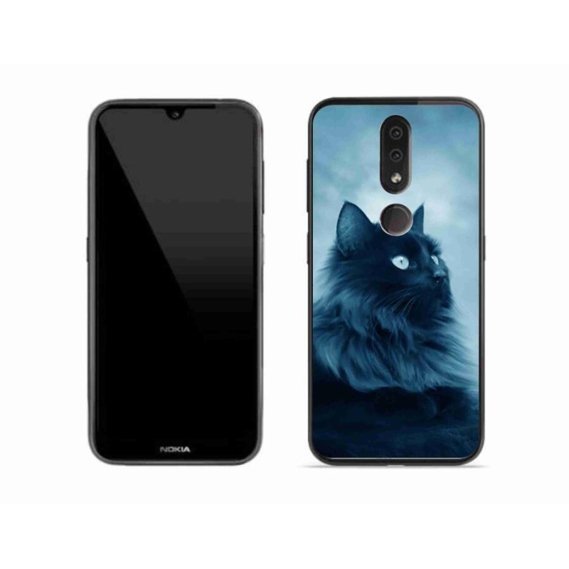 Gelový obal mmCase na mobil Nokia 4.2 - černá kočka 1