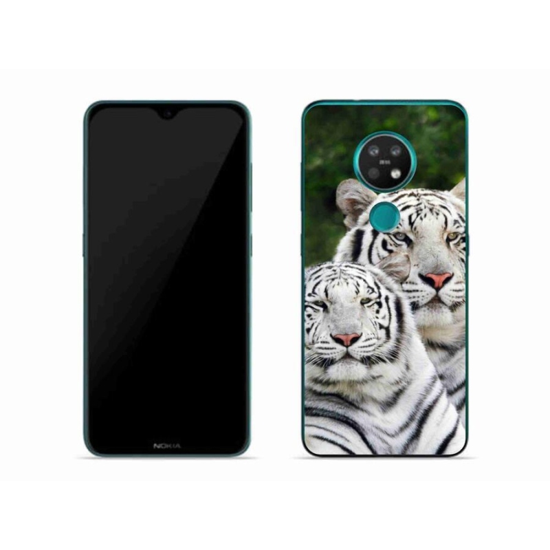 Gelový obal mmCase na mobil Nokia 6.2 - bílí tygři
