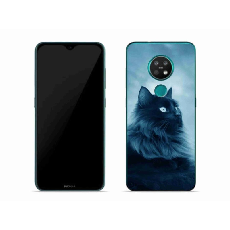 Gelový obal mmCase na mobil Nokia 6.2 - černá kočka 1