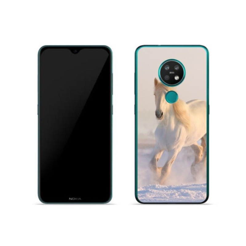 Gelový obal mmCase na mobil Nokia 6.2 - kůň ve sněhu
