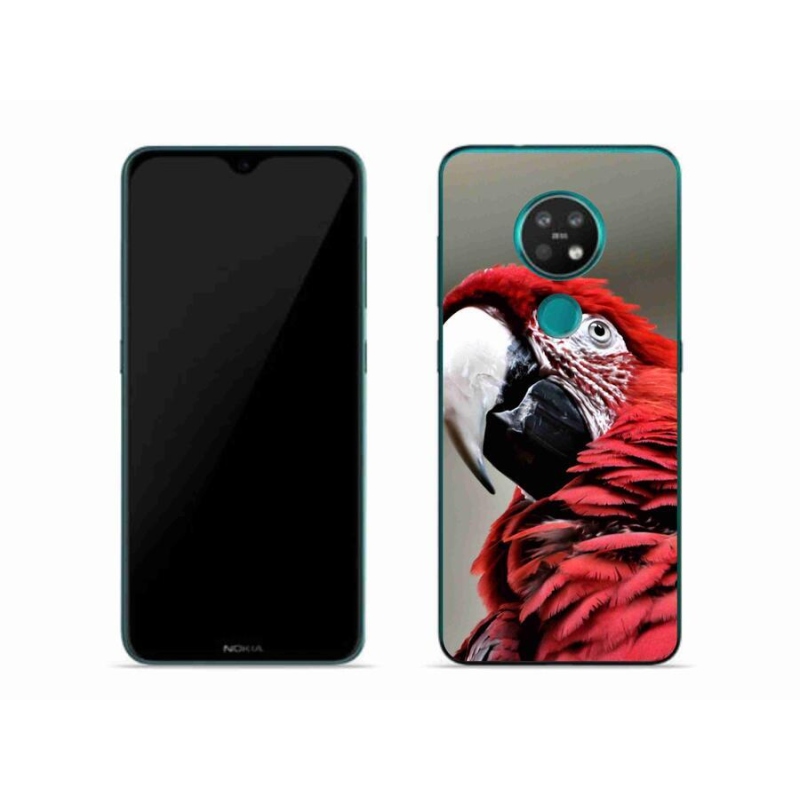 Gelový obal mmCase na mobil Nokia 6.2 - papoušek ara červený