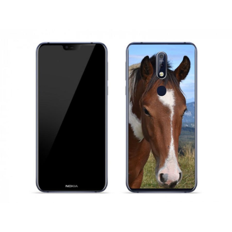 Gelový obal mmCase na mobil Nokia 7.1 - hnědý kůň