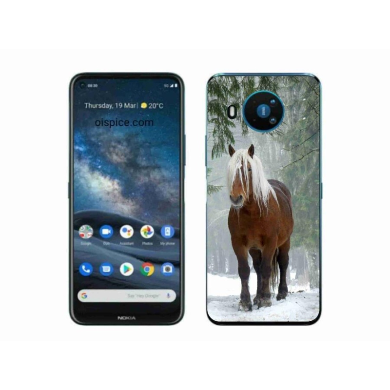 Gelový obal mmCase na mobil Nokia 8.3 5G - kůň v lese