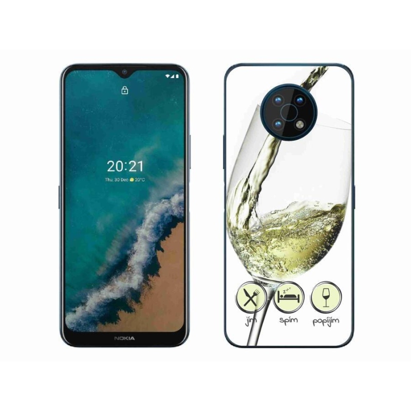 Gelový obal mmCase na mobil Nokia G50 - sklenička vína bílé
