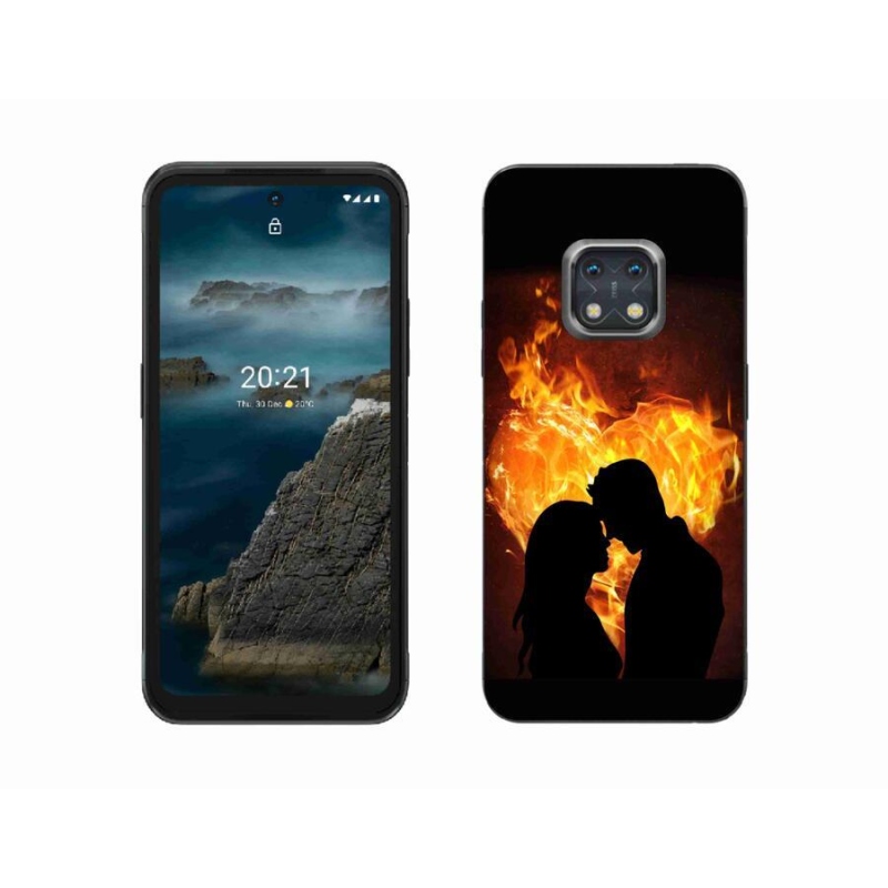 Gelový obal mmCase na mobil Nokia XR20 - ohnivá láska