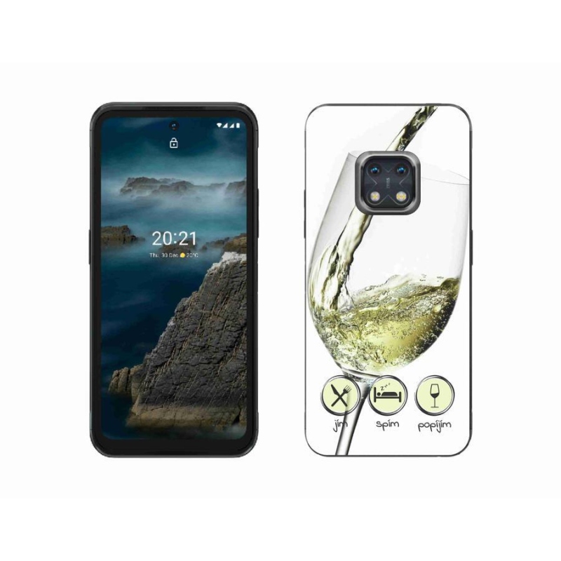 Gelový obal mmCase na mobil Nokia XR20 - sklenička vína bílé