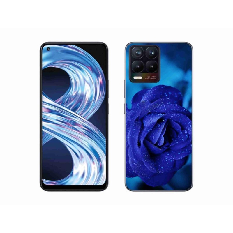 Gelový obal mmCase na mobil Realme 8 4G - modrá růže