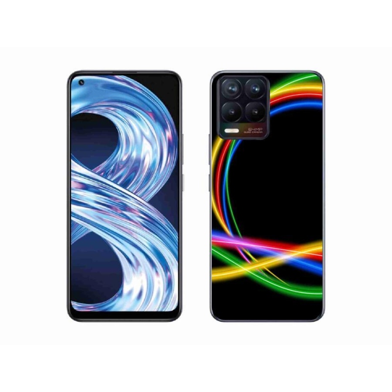 Gelový obal mmCase na mobil Realme 8 4G - neonové kruhy