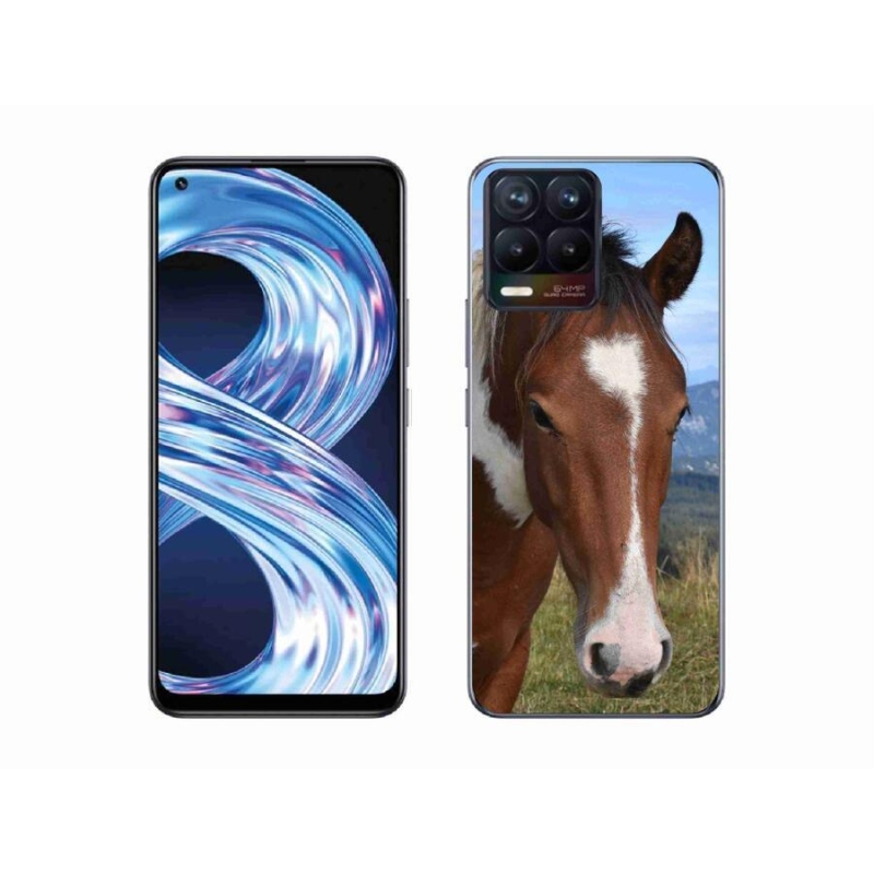Gelový obal mmCase na mobil Realme 8 Pro - hnědý kůň