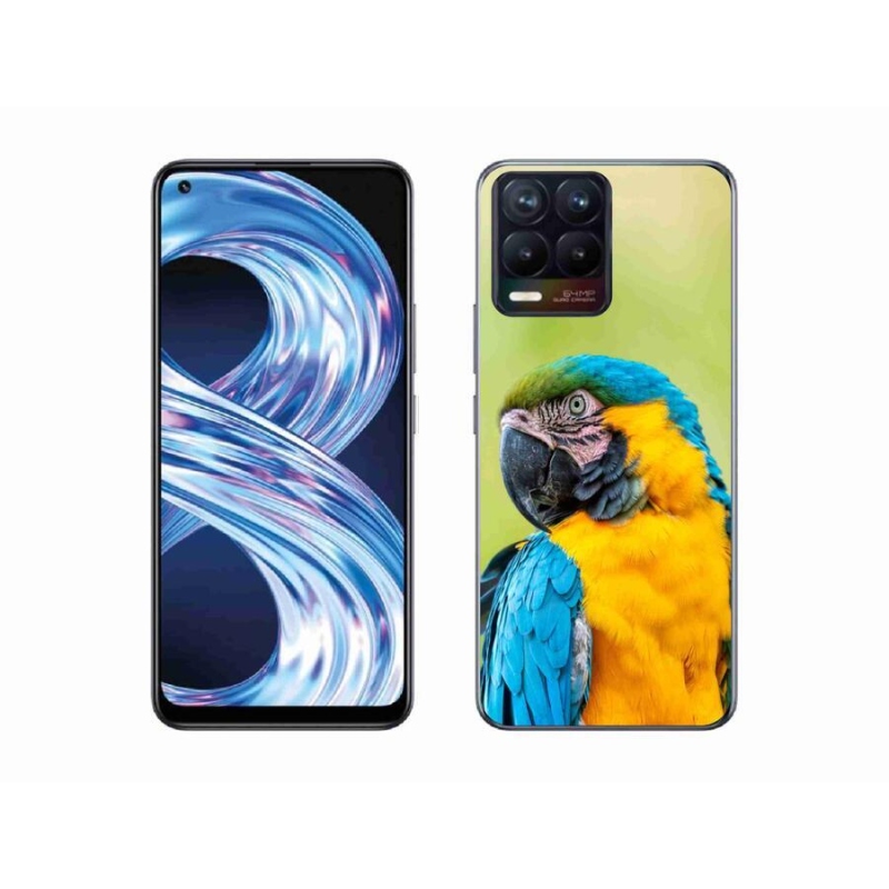 Gelový obal mmCase na mobil Realme 8 Pro - papoušek ara 2