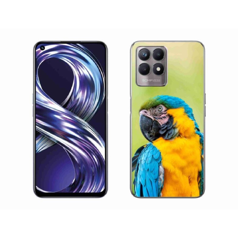 Gelový obal mmCase na mobil Realme 8i - papoušek ara 2