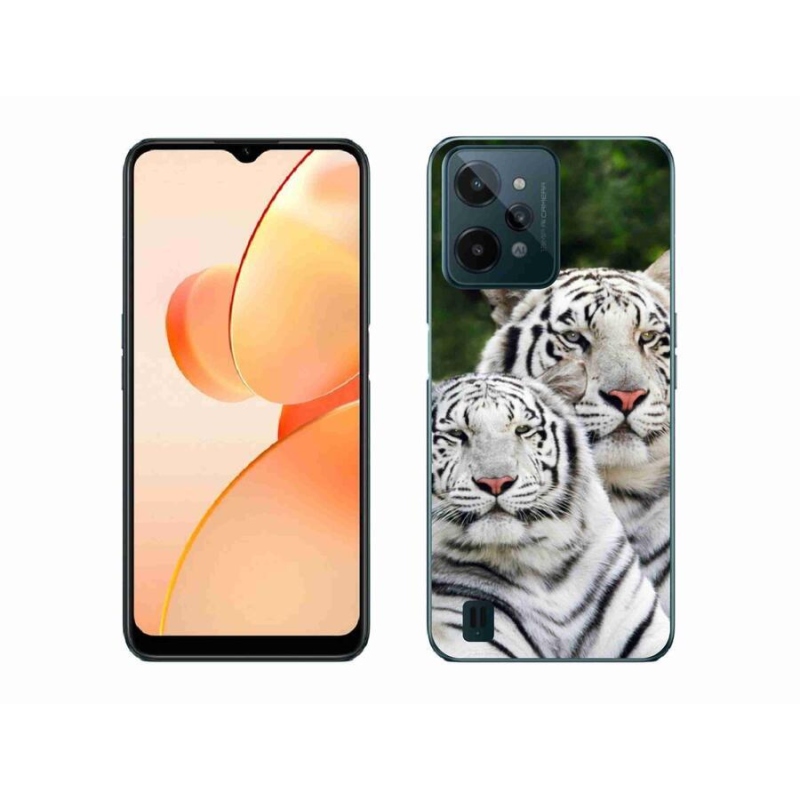Gelový obal mmCase na mobil Realme C31 - bílí tygři