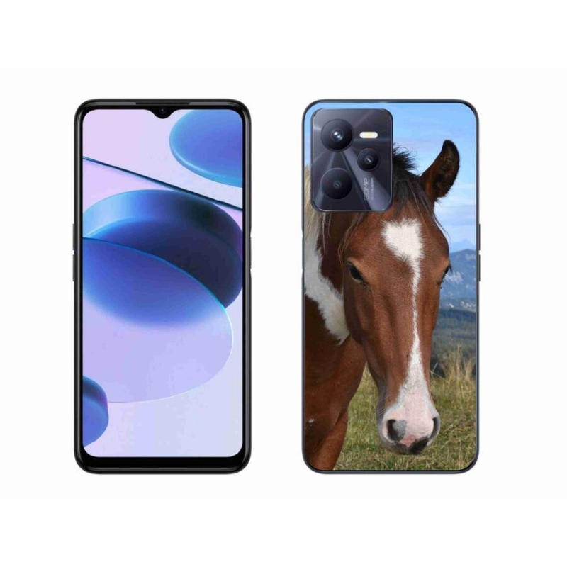 Gelový obal mmCase na mobil Realme C35 - hnědý kůň