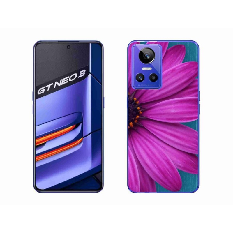 Gelový obal mmCase na mobil Realme GT Neo 3 - fialová kopretina