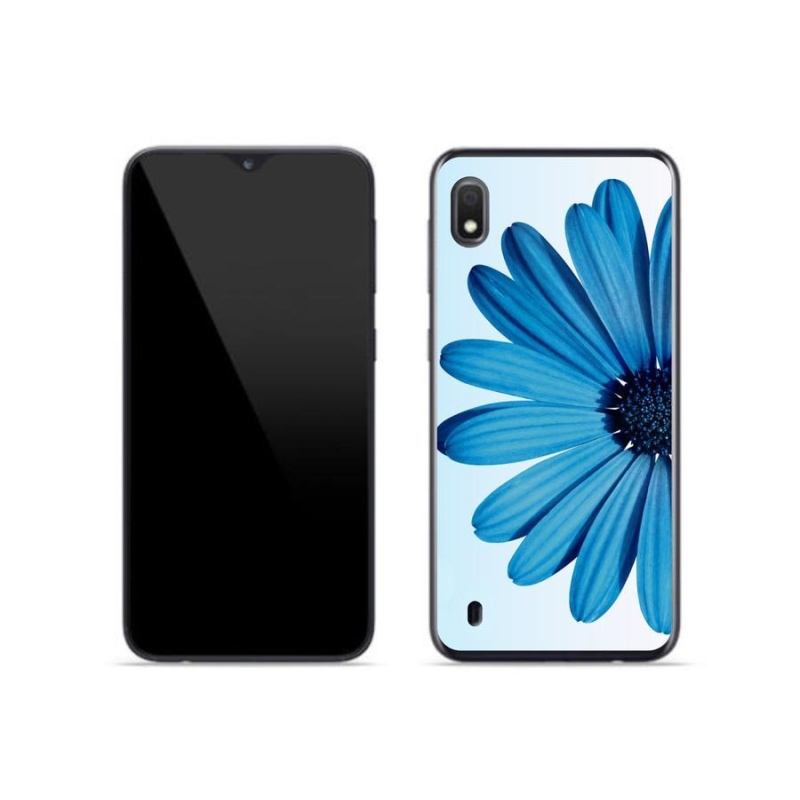 Gelový obal mmCase na mobil Samsung Galaxy A10 - modrá kopretina