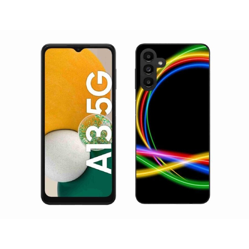 Gelový obal mmCase na mobil Samsung Galaxy A13 5G - neonové kruhy