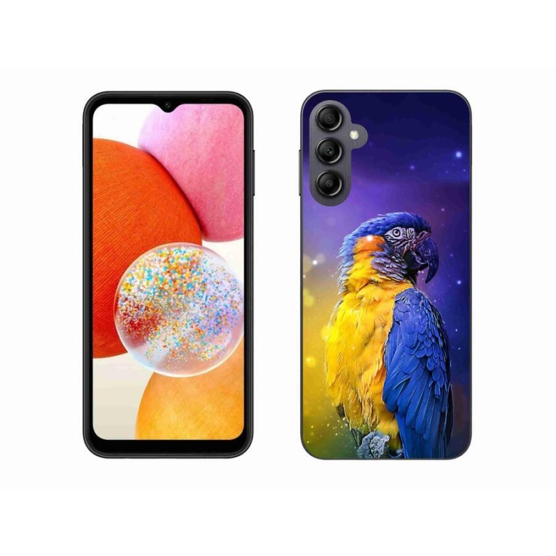 Gelový obal mmCase na mobil Samsung Galaxy A14 4G/5G - papoušek ara 1