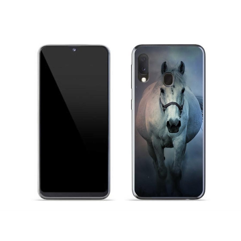 Gelový obal mmCase na mobil Samsung Galaxy A20e - běžící bílý kůň