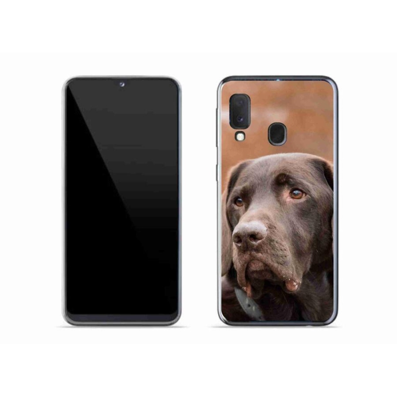 Gelový obal mmCase na mobil Samsung Galaxy A20e - hnědý labrador