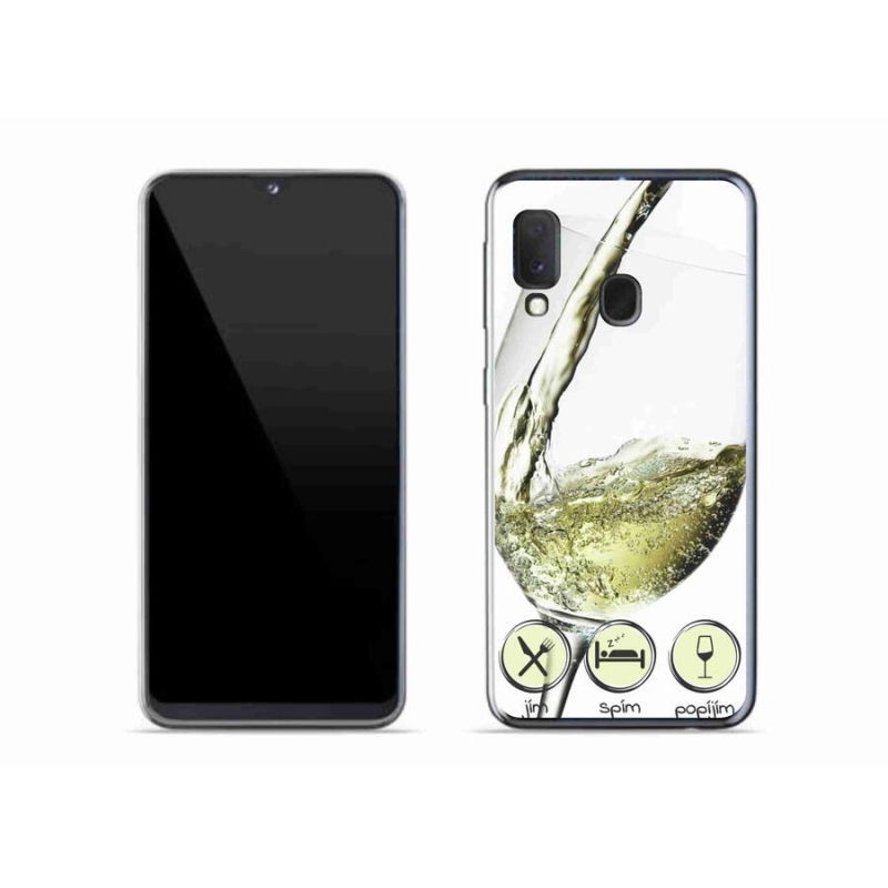 Gelový obal mmCase na mobil Samsung Galaxy A20e - sklenička vína bílé