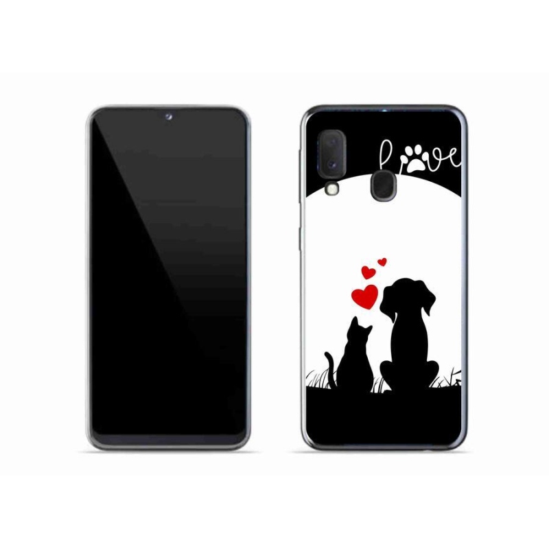 Gelový obal mmCase na mobil Samsung Galaxy A20e - zvířecí láska