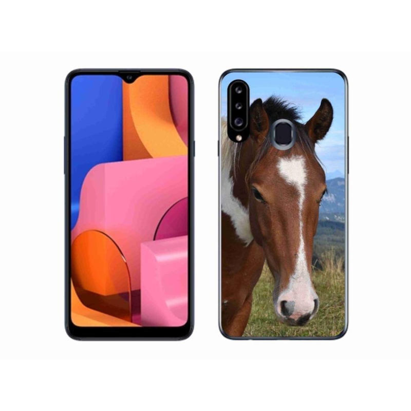 Gelový obal mmCase na mobil Samsung Galaxy A20s - hnědý kůň