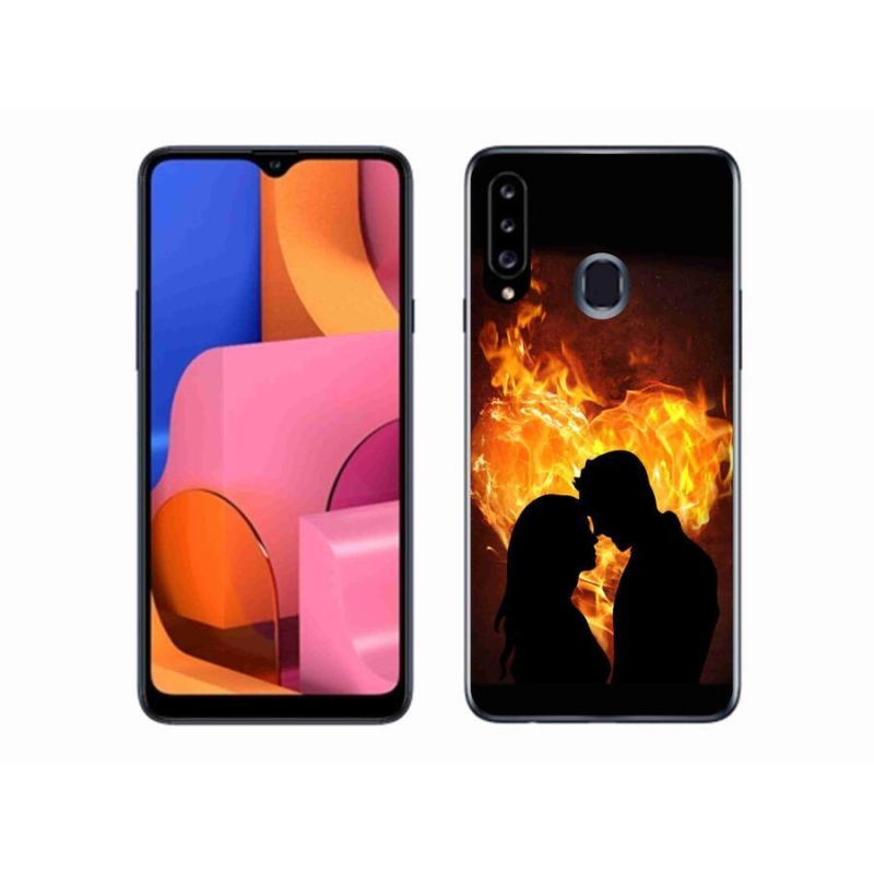 Gelový obal mmCase na mobil Samsung Galaxy A20s - ohnivá láska